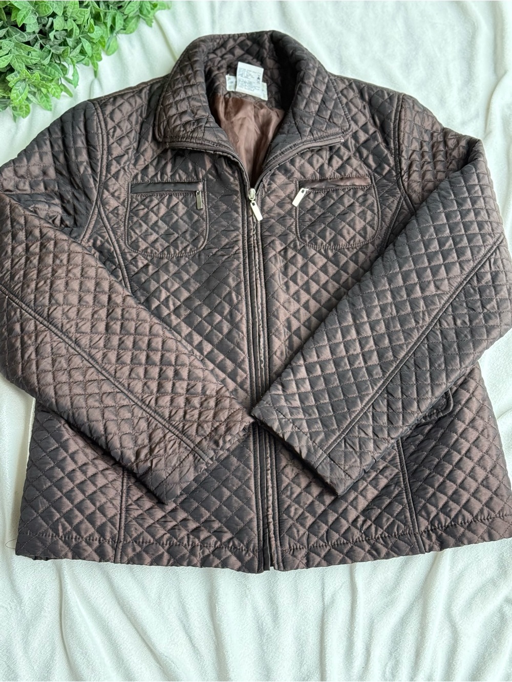 White Stag Quilted Puffer Jacket - Dark Brown